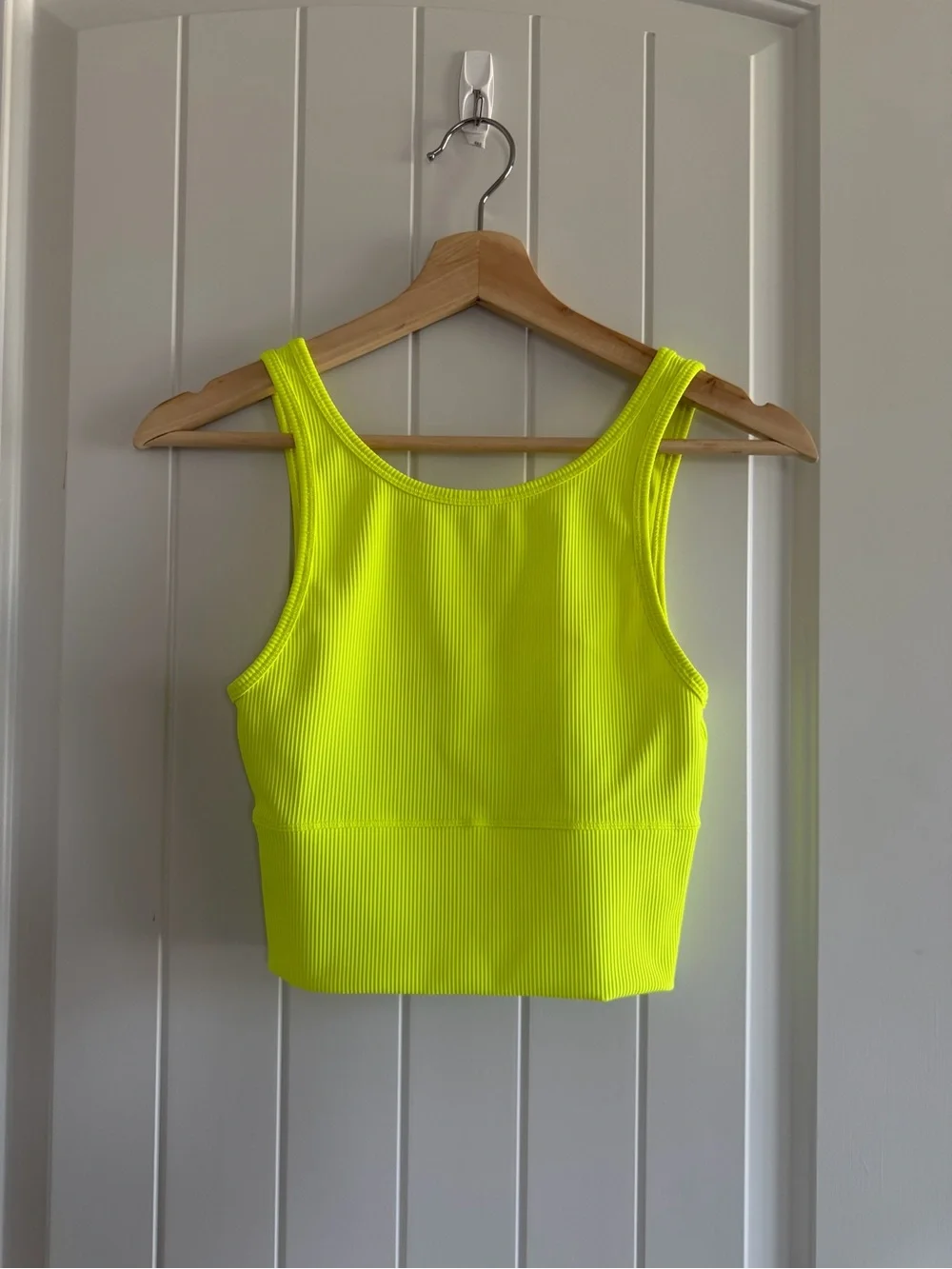 Lululemon Power Pivot Ribbed Tank Top Electric Lemon Size Small Hiking Running